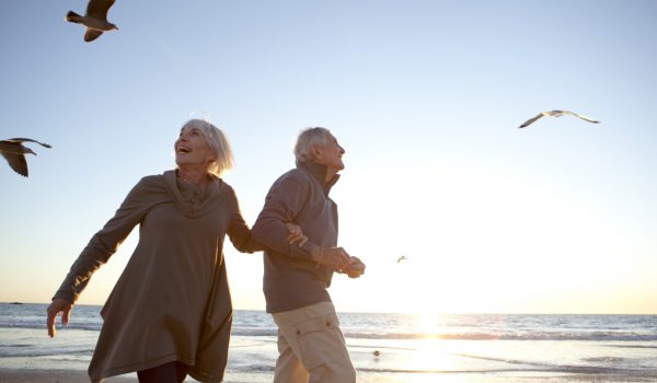 Senior Couple Romantic Beach Lifestyle